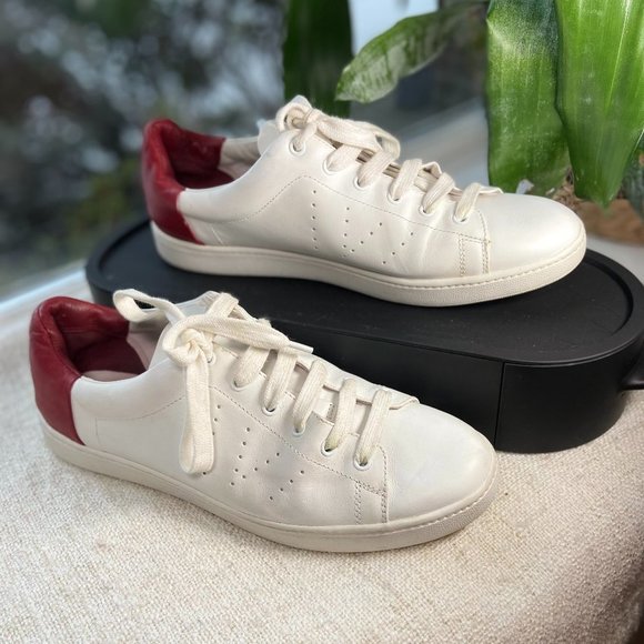 Vince Other - VINCE Leather Low-Top kicks red And white sneakers Size 9 M (11 W)